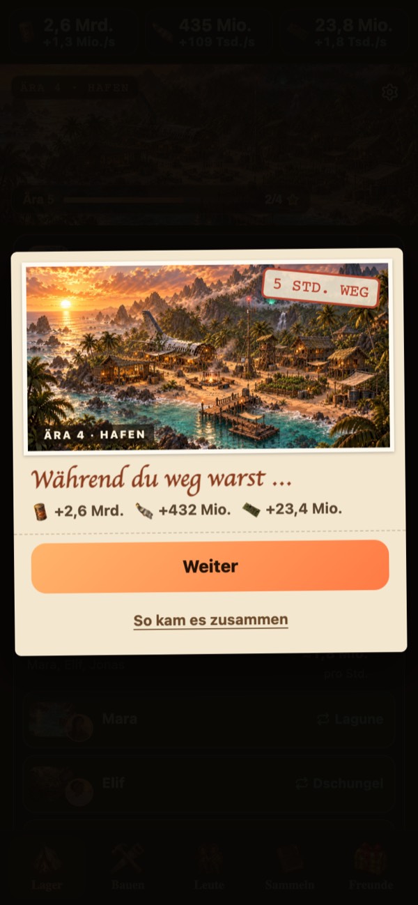 Postkarte nach fünf Stunden Abwesenheit mit dem Ertrag